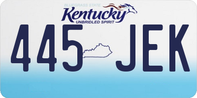 KY license plate 445JEK