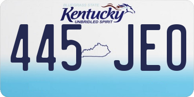 KY license plate 445JEO