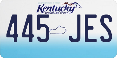 KY license plate 445JES