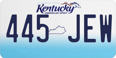 KY license plate 445JEW