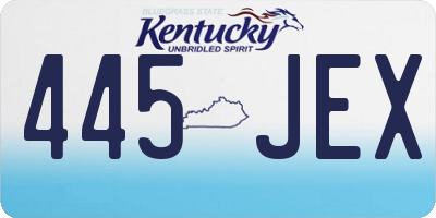 KY license plate 445JEX