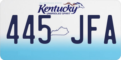 KY license plate 445JFA