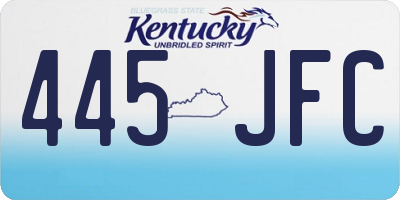KY license plate 445JFC