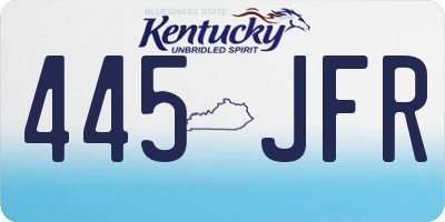 KY license plate 445JFR