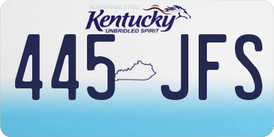 KY license plate 445JFS