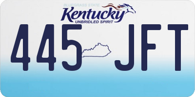 KY license plate 445JFT