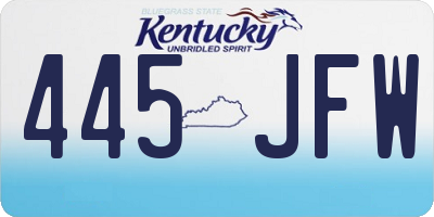 KY license plate 445JFW