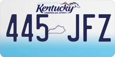KY license plate 445JFZ