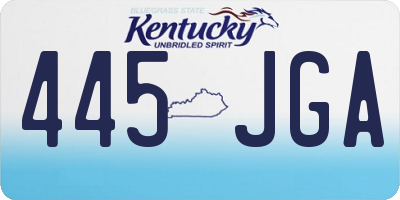 KY license plate 445JGA