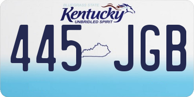 KY license plate 445JGB