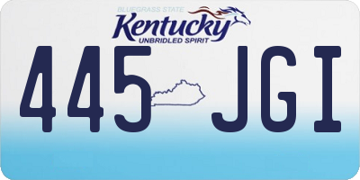 KY license plate 445JGI