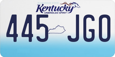 KY license plate 445JGO