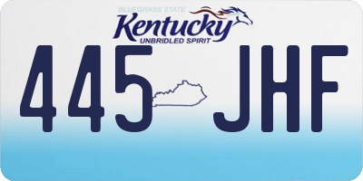 KY license plate 445JHF