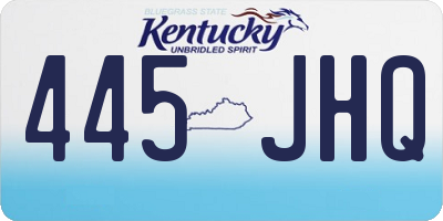 KY license plate 445JHQ
