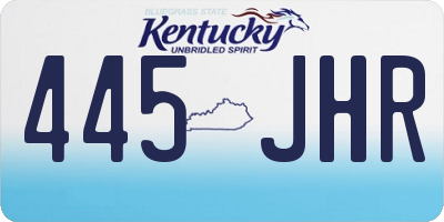 KY license plate 445JHR