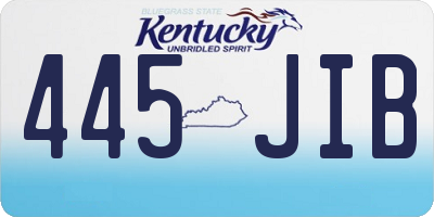KY license plate 445JIB