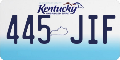 KY license plate 445JIF