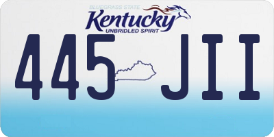 KY license plate 445JII