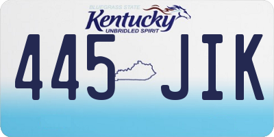 KY license plate 445JIK