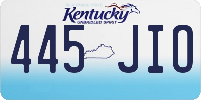 KY license plate 445JIO