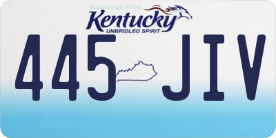 KY license plate 445JIV