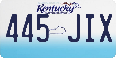 KY license plate 445JIX