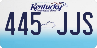 KY license plate 445JJS