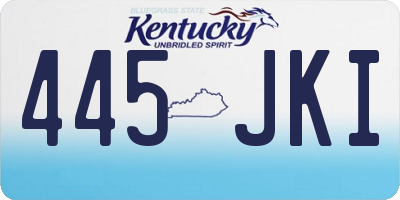 KY license plate 445JKI