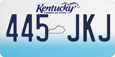 KY license plate 445JKJ