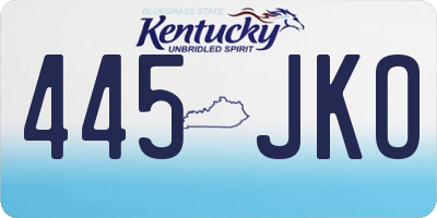 KY license plate 445JKO
