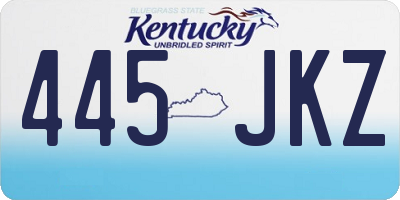 KY license plate 445JKZ