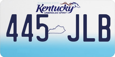 KY license plate 445JLB
