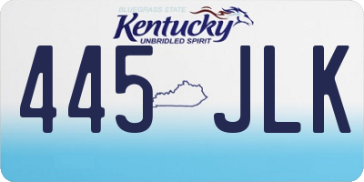 KY license plate 445JLK
