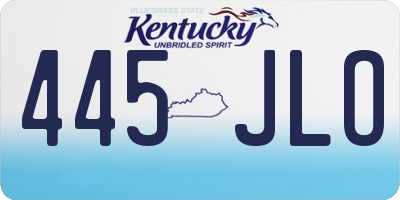 KY license plate 445JLO