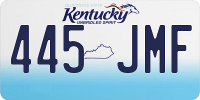KY license plate 445JMF