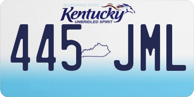 KY license plate 445JML