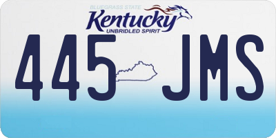 KY license plate 445JMS