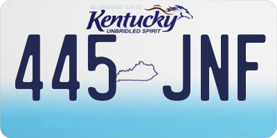 KY license plate 445JNF