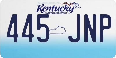 KY license plate 445JNP
