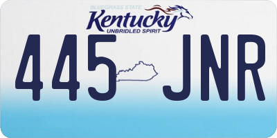 KY license plate 445JNR