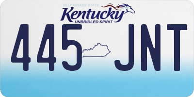 KY license plate 445JNT