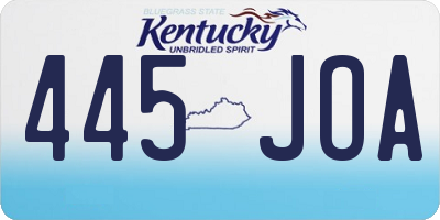 KY license plate 445JOA