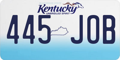 KY license plate 445JOB
