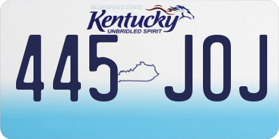 KY license plate 445JOJ