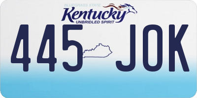 KY license plate 445JOK