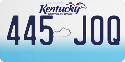 KY license plate 445JOQ