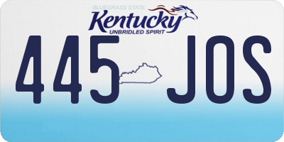 KY license plate 445JOS
