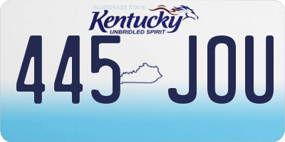 KY license plate 445JOU