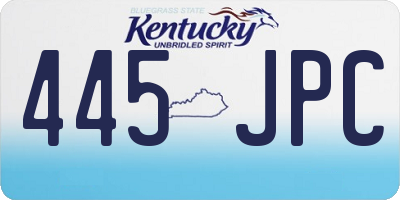 KY license plate 445JPC