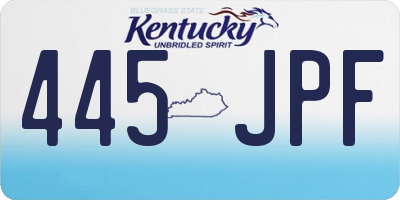 KY license plate 445JPF